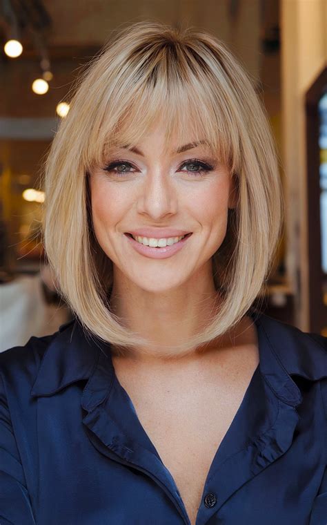 Bob Haircut With Bangs And Highlights