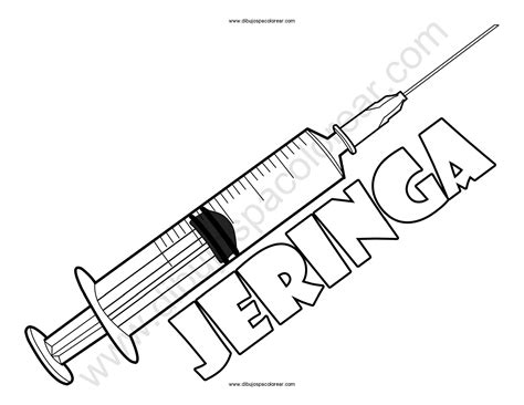 Jeringa dibujo a color y para colorear