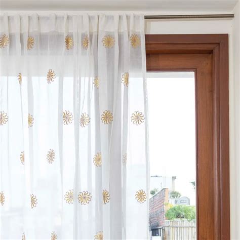 Chanderi Gota Curtain - White – Eyaas