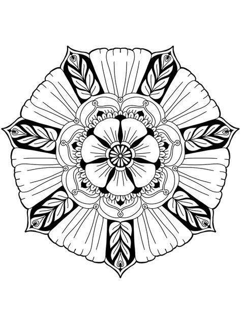 Flowers Mandala Coloring Pages - Coloring Pages for Adults