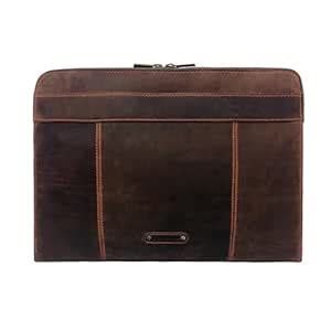 MANDAVA Genuine Leather Zip Around Portfolio Bag Business Document ...