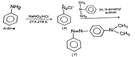 Aniline yields a coloured product Y through the following series of ...