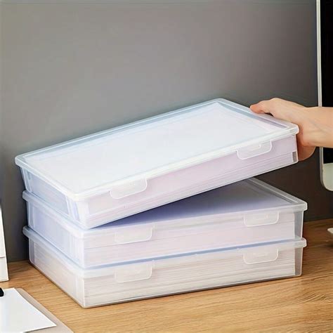 1PC Transparent A4 Plastic File Organizer With Cover - Office File ...