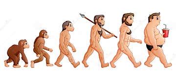 Cartoon human evolution stock vector. Illustration of ancient - 100776688