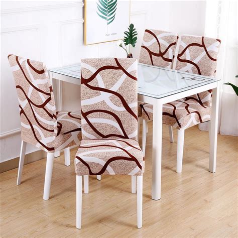 Stretchable Chair Covers, Wave Brown - Trendize