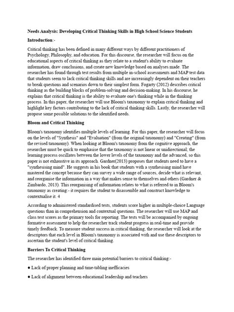 Image result for Needs Analysis Example