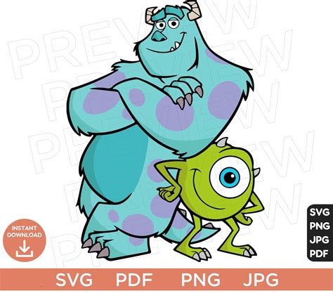 Monsters Inc SVG Ears Sully Mike Monsters At Work Disneyland - Etsy México