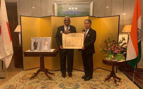 Japan's 'Order of the Rising Sun' award conferred to Narayanan Kumar
