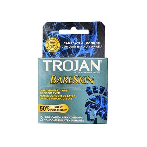 Trojan Bareskin Lubricated Latex Condoms (3 count) – beyondRx.ca (by 99 ...