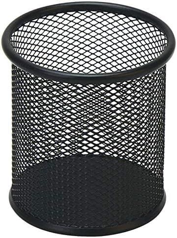 UCRAVO Black Round Mesh Pen Stand, Pencil Holder, Pen Organizer for ...