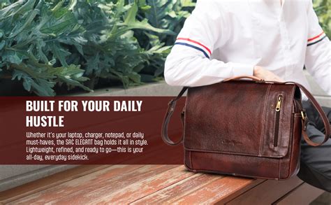 SAC ELEGANT Genuine Leather Laptop Messenger Bag for Men | Stylish ...