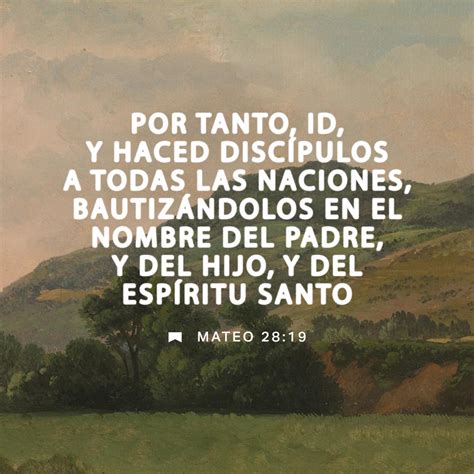 Mateo 28:19-20 (NTV) - Por lo tanto, vayan y hagan discípu | YouVersion
