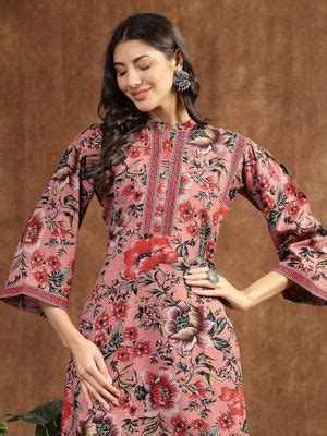 Buy Nayam by lakshita Floral Printed Kurta with Trousers (Set of 2) Online