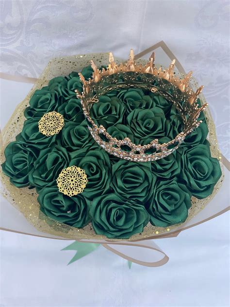 Emerald Green Eternal Rose Bouquet, Mothers Day, Graduation, Handmade ...