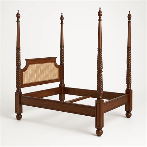 Luxury Super King Rattan Four-Poster Bed | Handcrafted Teak by ...
