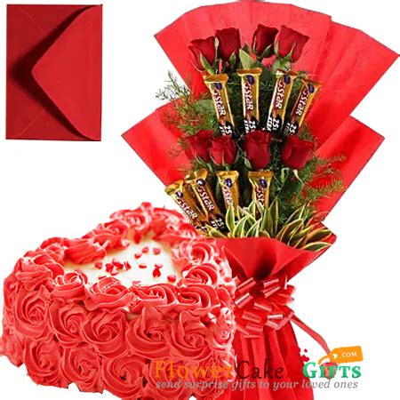 Send Online 1kg eggless roses cake heart shaped n roses five star ...