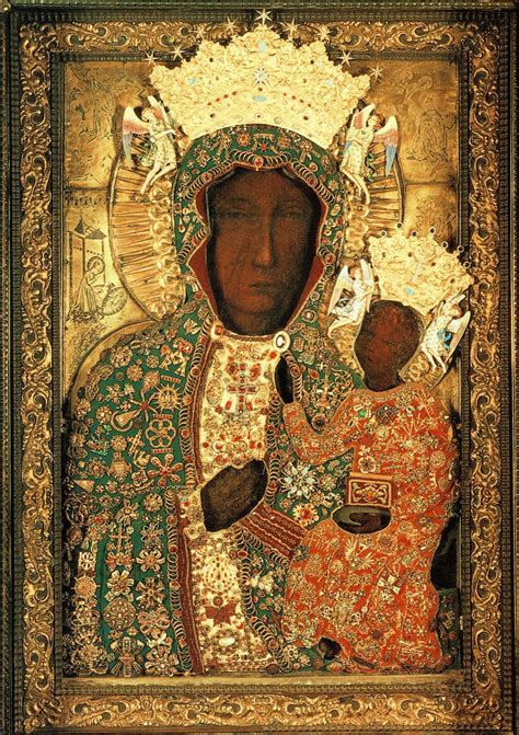 Black Madonna Icon Our Lady of Czestochowa Madonna and Child Virgin Mary From Poland Icon ...