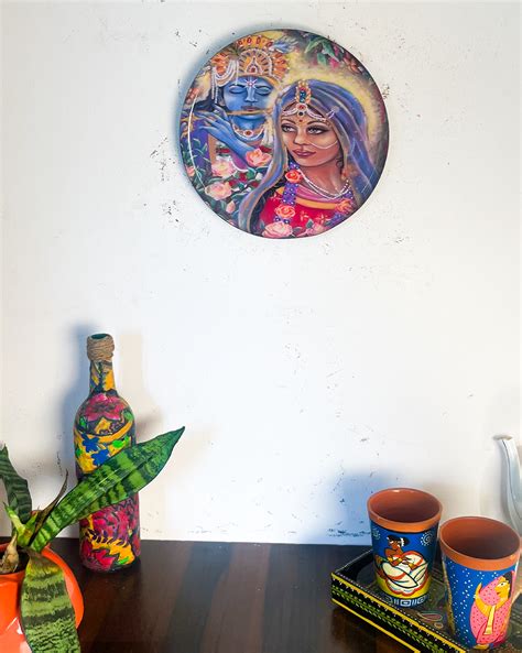 Radha Krishna Kathayein | The Vrindavan Serenity | Wall Décor Plate ...