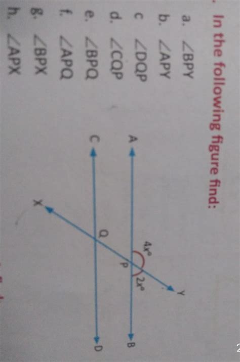 4. In the following figure find: a. BPY b. APY C DQP d. CQP e. BPQ f ...