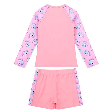 Kids Girls Swimsuit Swimwear Long Sleeves Cartoon ... – Grandado