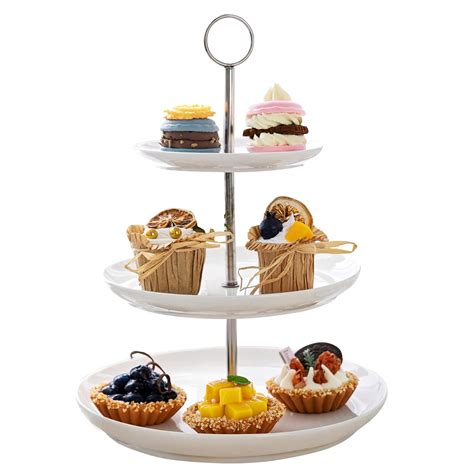 Sweese 735.101 3 Tier Cupcake Stand- White Porcelain Cake Stand ...