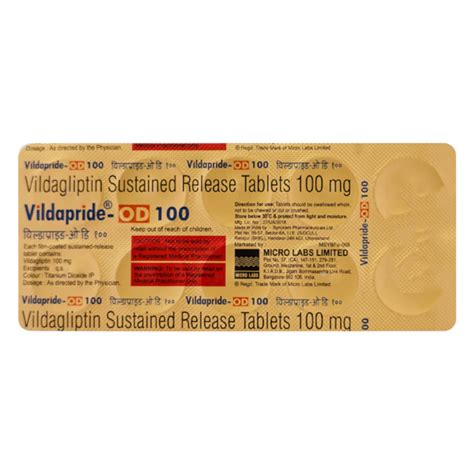 Vildapride Od 100 MG Tablet (10): Uses, Side Effects, Price & Dosage ...