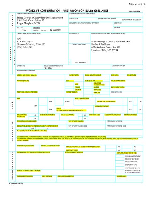 Fillable Online WORKER'S COMPENSATION FIRST REPORT OF INJURY OR ... Fax ...