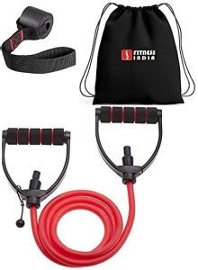Fitness India Single Adjustable Toning tube with Door Anchor and Bag ...