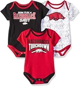 NCAA Arkansas Razorbacks Children Boys"Playmaker" 3Piece Onesie Set, 0 ...