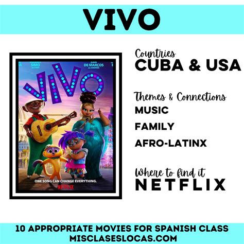 Vivo Movie Guide in English & Spanish - Mis Clases Locas