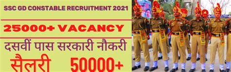 SSC GD Constable Recruitment 2021| 25000+ Vacancy, Apply Now.