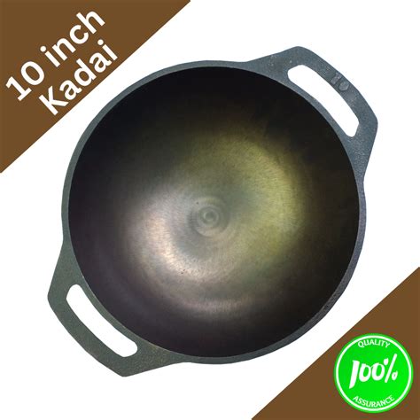 10 Inch Cast Iron Pre Seasoned Super Smooth Finish Kadai – Jega