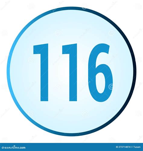 Number 116 Symbol or Logo with Round Frame in Blue Gradient Color Stock ...