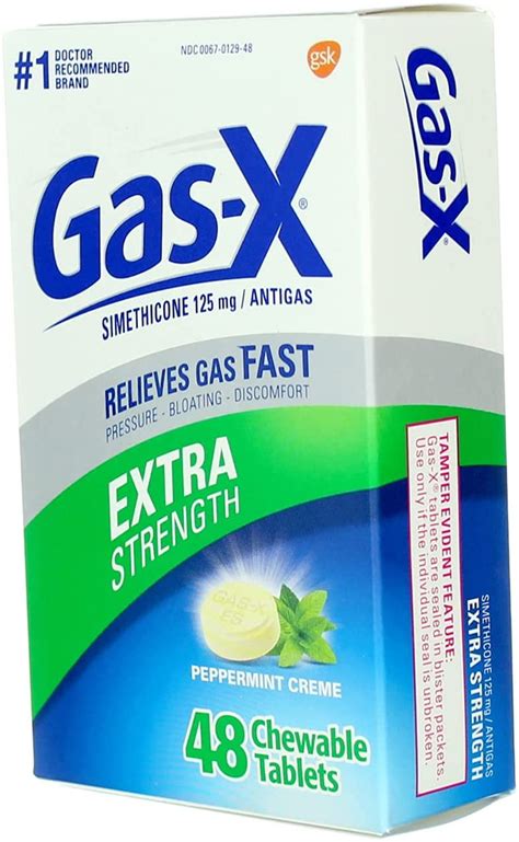 Buy Gas-X Antigas Extra Strength Chewable Tablets, Peppermint Creme 48 ...