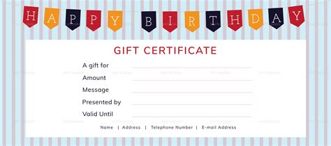 Birthday Gift Certificate Templates