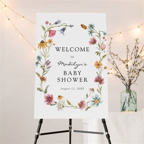 Floral Baby Shower Welcome Sign at Xavier Mark blog
