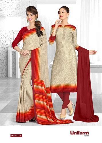 Uniform Sarees - Hospital Crepe Uniform Sarees Manufacturer from Surat