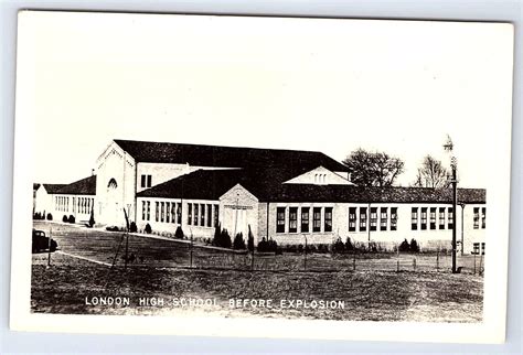 New London Texas High School before explosion Real Photo Postcard B158 ...