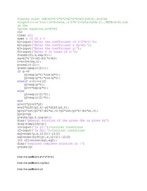lab assignment using matlab - ASSIGNMENT NO.- 1- DIFFERENTIAL CALCULAS ...