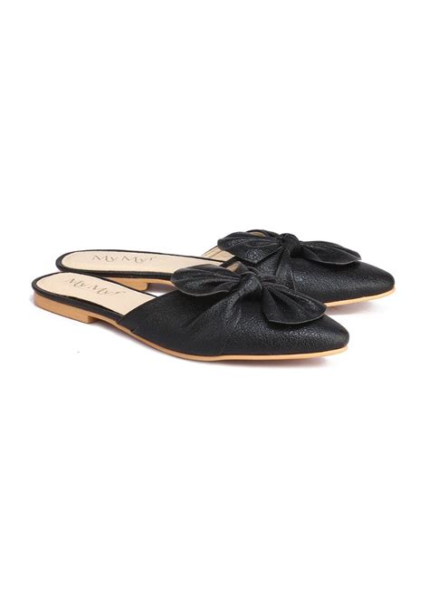 Get Textured Bow Detail Mules at ₹ 1099 | LBB Shop