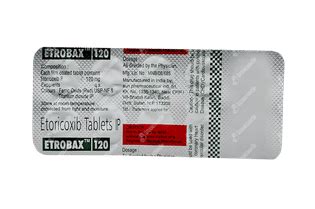 Etrobax 120 Mg Tablet 10 - Uses, Side Effects, Dosage, Price | Truemeds