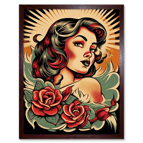 Nieuwe School Pin Up Girl Tatoeages