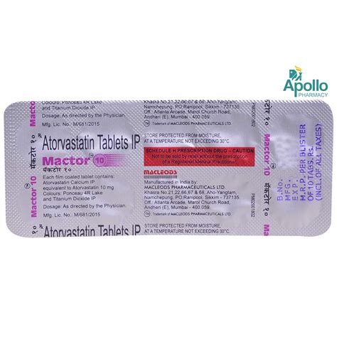 Mactor 10 Tablet 10's Price, Uses, Side Effects, Composition - Apollo ...