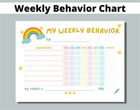 Image result for Weekly Behavior Chart
