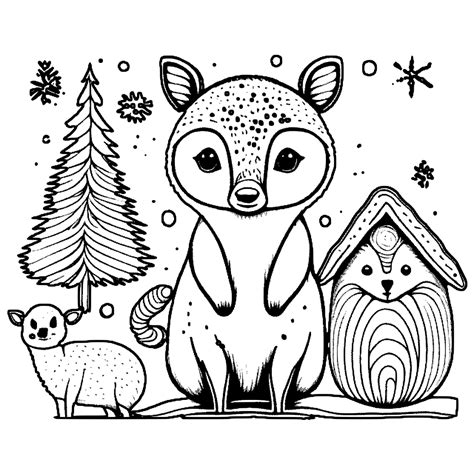 Winter Animal Colouring Sheets