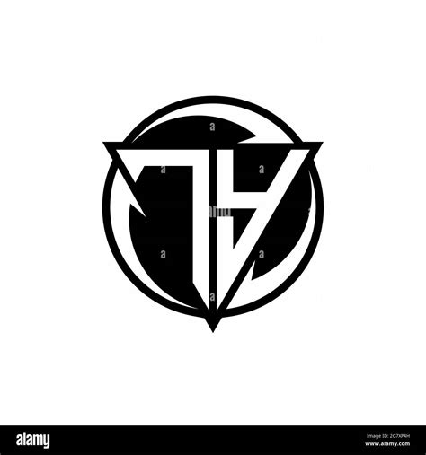 TY logo with triangle shape and circle rounded design template isolated ...