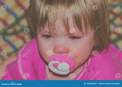 Baby with Pacifier Crying, Do Not Want To Sleep Stock Image - Image of life, beauty: 108533349