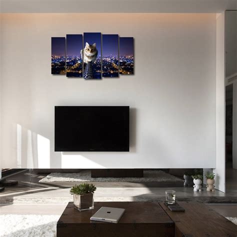 999STORE Multiple Frames Printed Cats Design Like Plastic Modern Wall ...