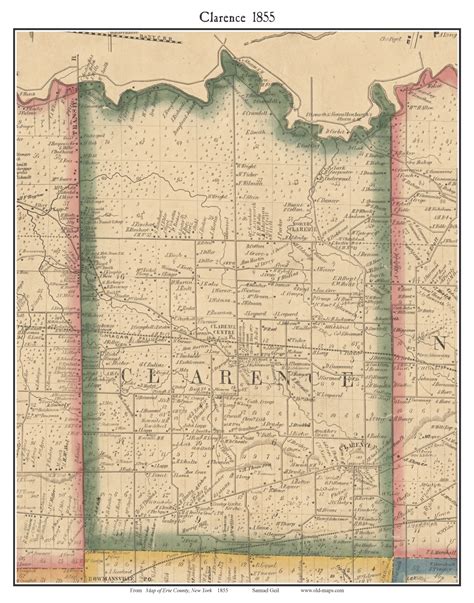 Clarence, New York 1855 Old Town Map Custom Print - Erie Co. - OLD MAPS