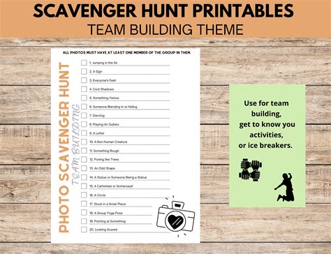 Photo Scavenger Hunt Printables - Nature, Neighborhood, and Team ...